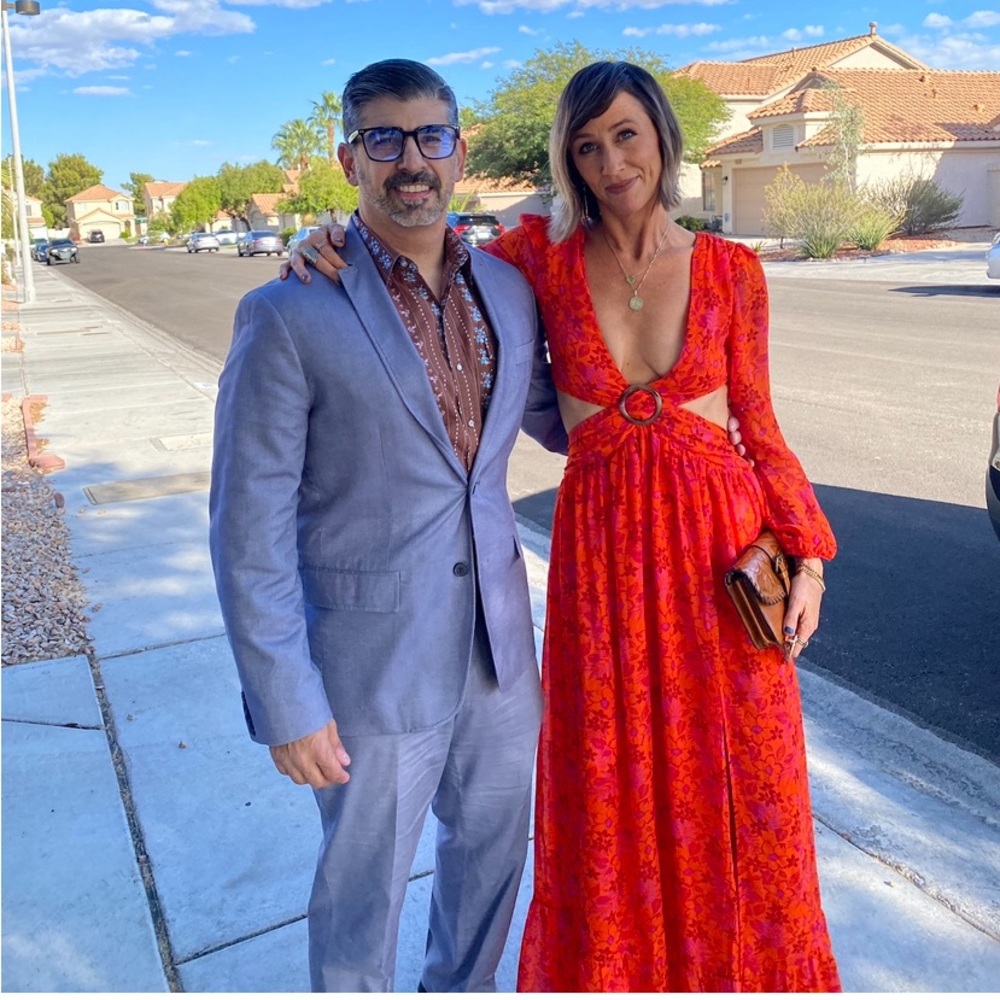 Orange maxi with cutouts